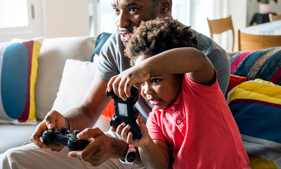 Dad-and-Son-play-videogames