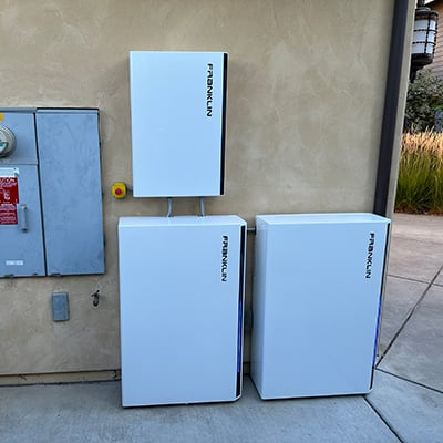 Franklin Home Battery installed on the outside of a house