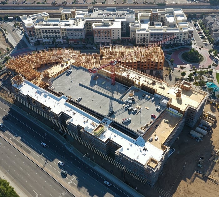 Commercial roof replacement project