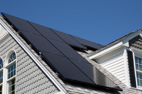 solar panels on a roof