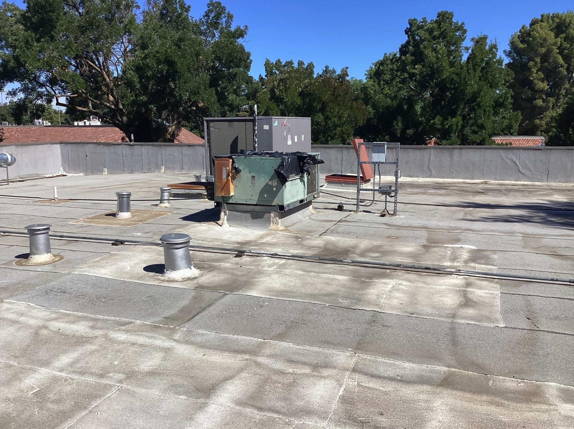 Commercial roof showing signs of age