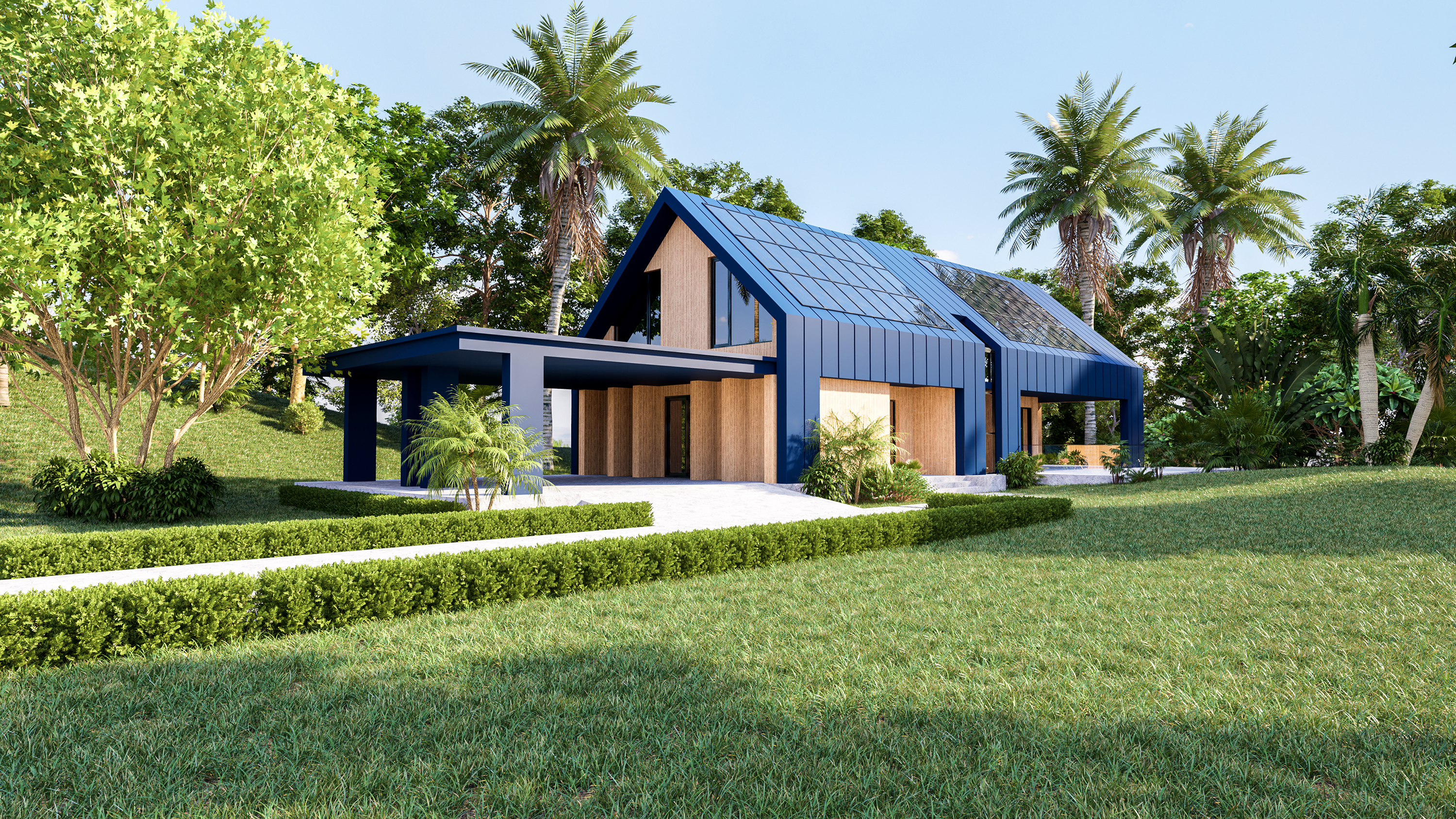 house with solar panels on the roof